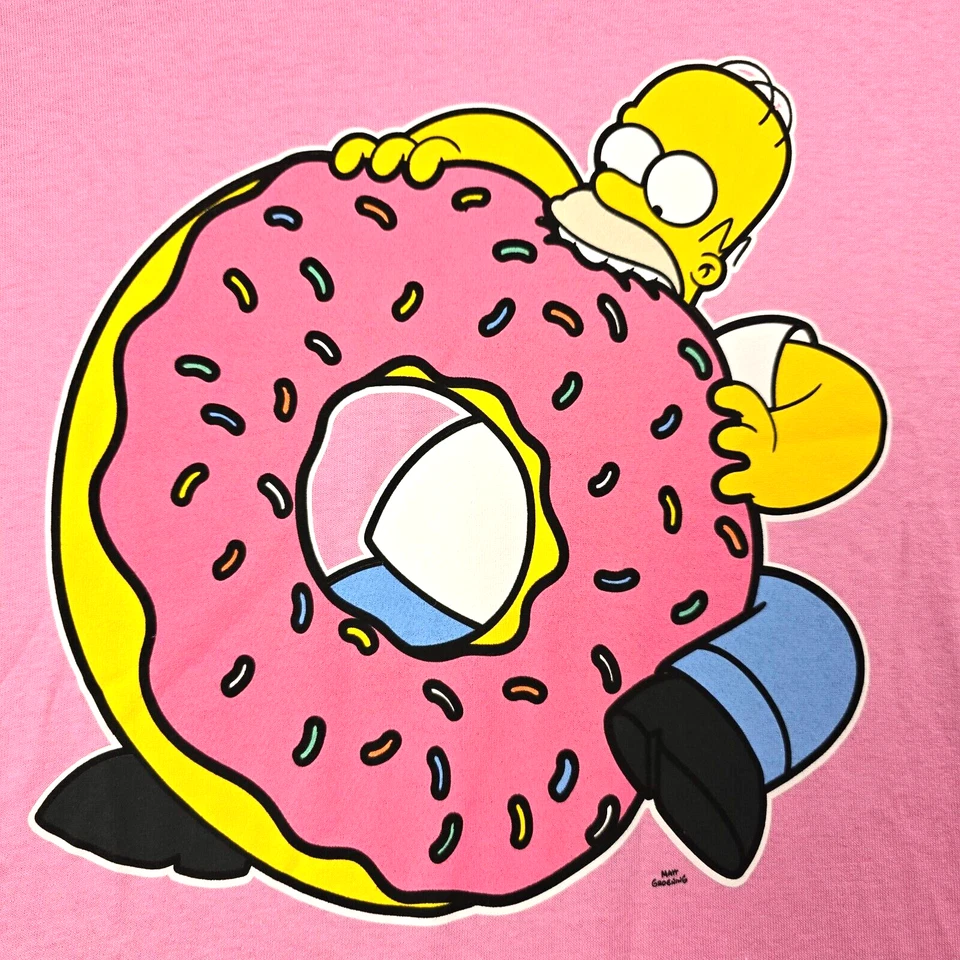 CAMISA DONUT NEFF HOMER SIMPSONS PARA HOMBRE XL EXTRA GRANDE ROSA DONUT RETRO NUEVA CON ETIQUETAS B Foto 3 de 4