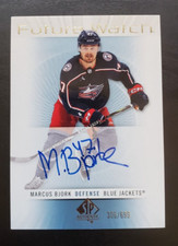 2022-23 SP Authentic Marcus Bjork Retro Future Watch Auto 306/699 Blue Jackets