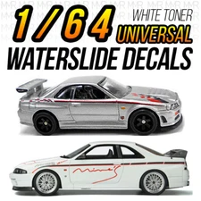 1/64 Scale GTR NISMO / MINE'S Custom White Toner Universal WaterSlide Decal for