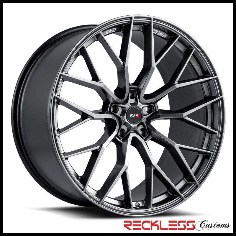 SAVINI 22" SVF-02 GLOSS GRAPHITE CONCAVE WHEEL RIMS FITS BENTLEY CONTINENTAL GT