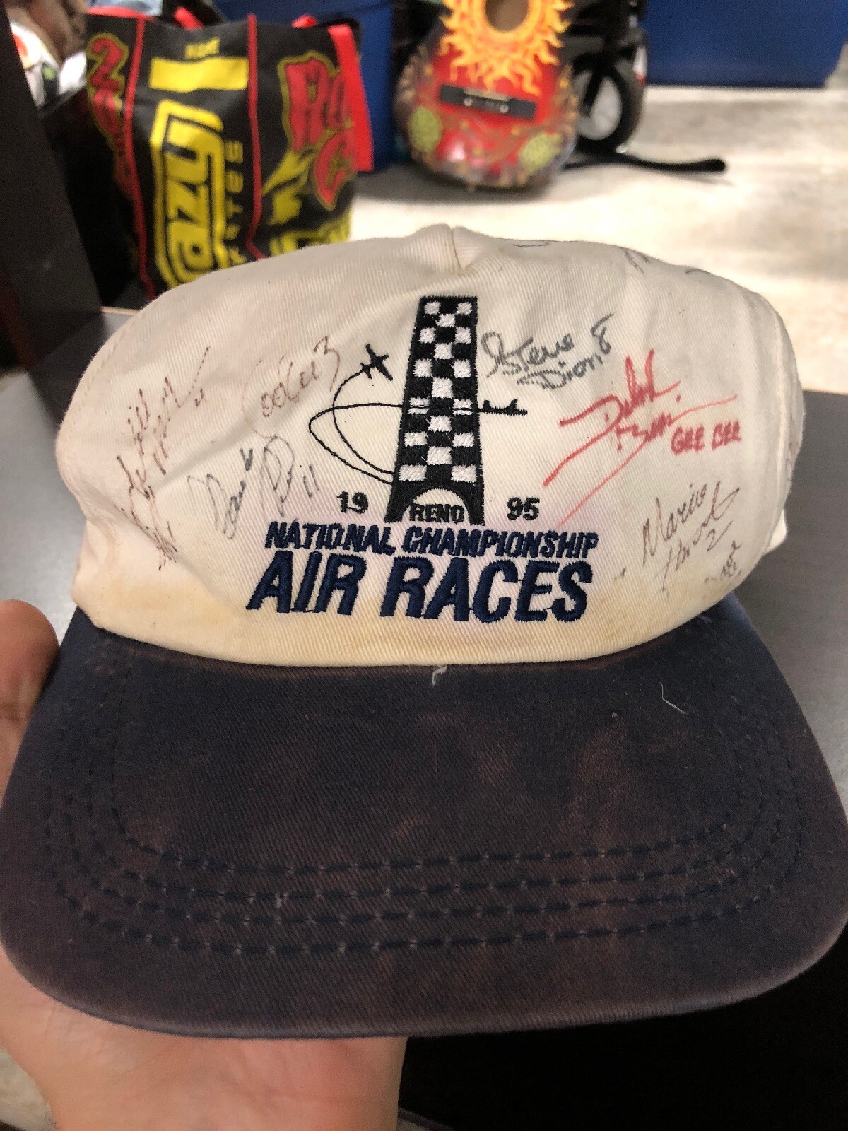 Blondebee Reno 1995 National Championship Air Races Signed Hat 11 Si… - Gem