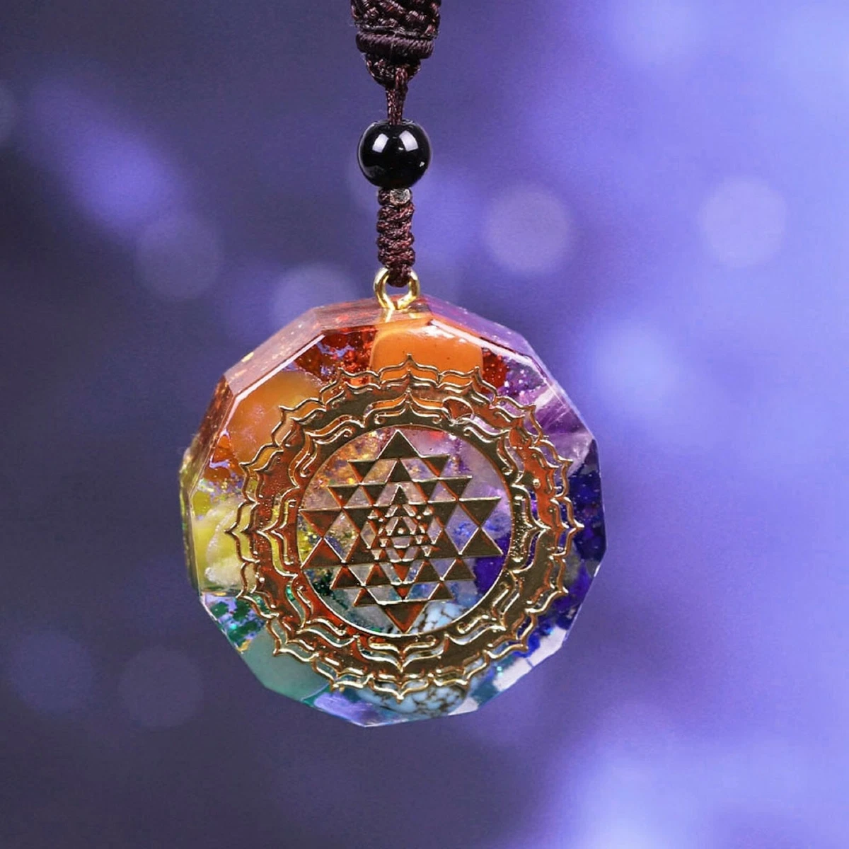 7 Chakra Orgonite Energy Pendant Sri Yantra Pendant Meditation