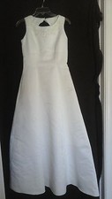 MICHELANGELO SLEEVELESS WEDDING DRESS/GOWN BEADED NECKLINE BOWS BACK SZ10 NWOT
