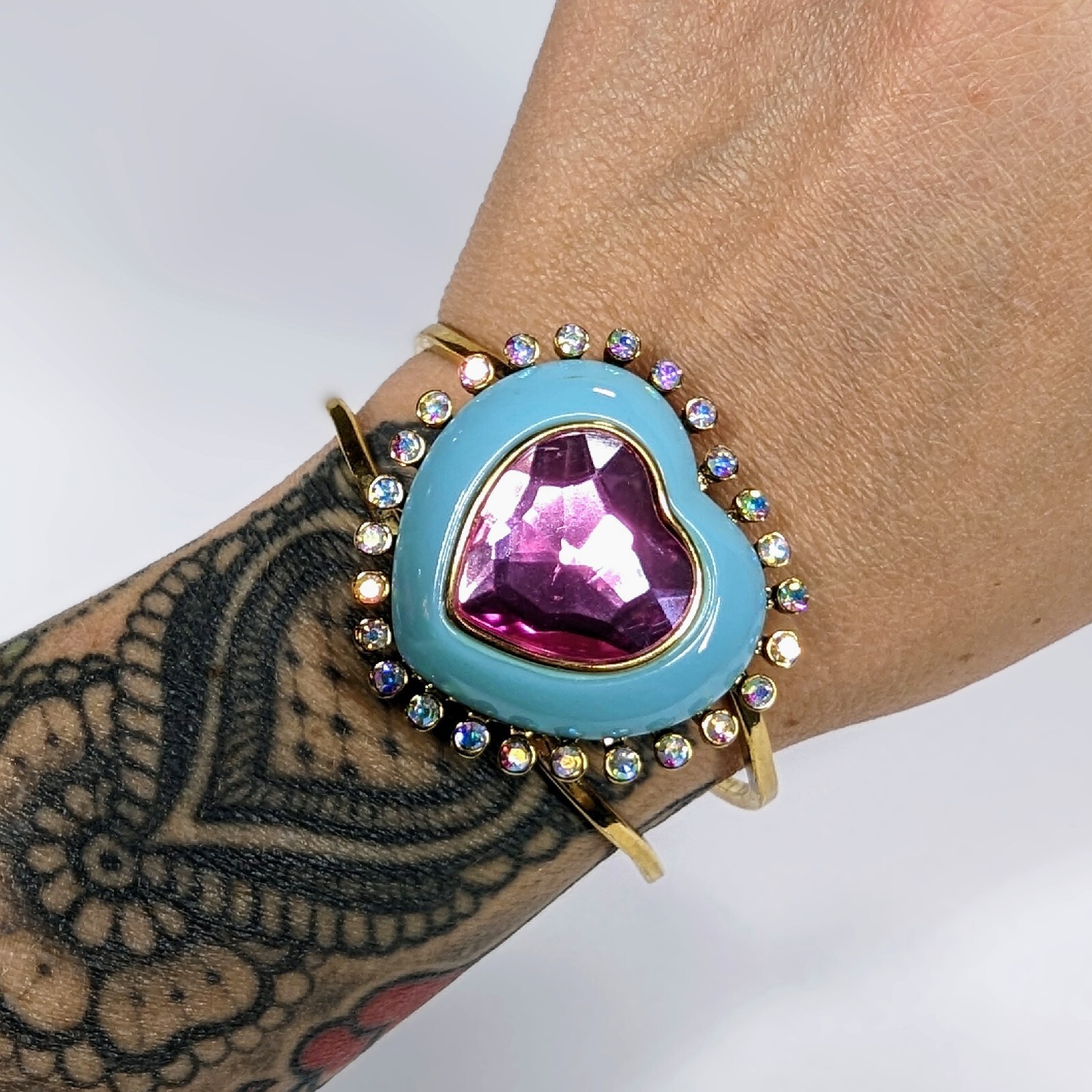 Betsey Johnson Candy Land Heart Rhinestone Bracelet H… Gem