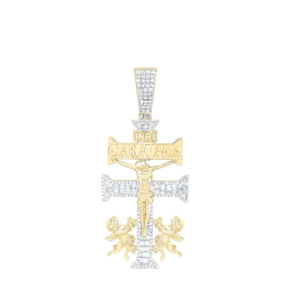 Diamond Charm Yellow Gold 10k Necklaces & Pendants for Men