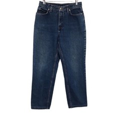 Lands  End Jeans Womens 10 Tapered Leg Medium Wash Cotton Denim Mom