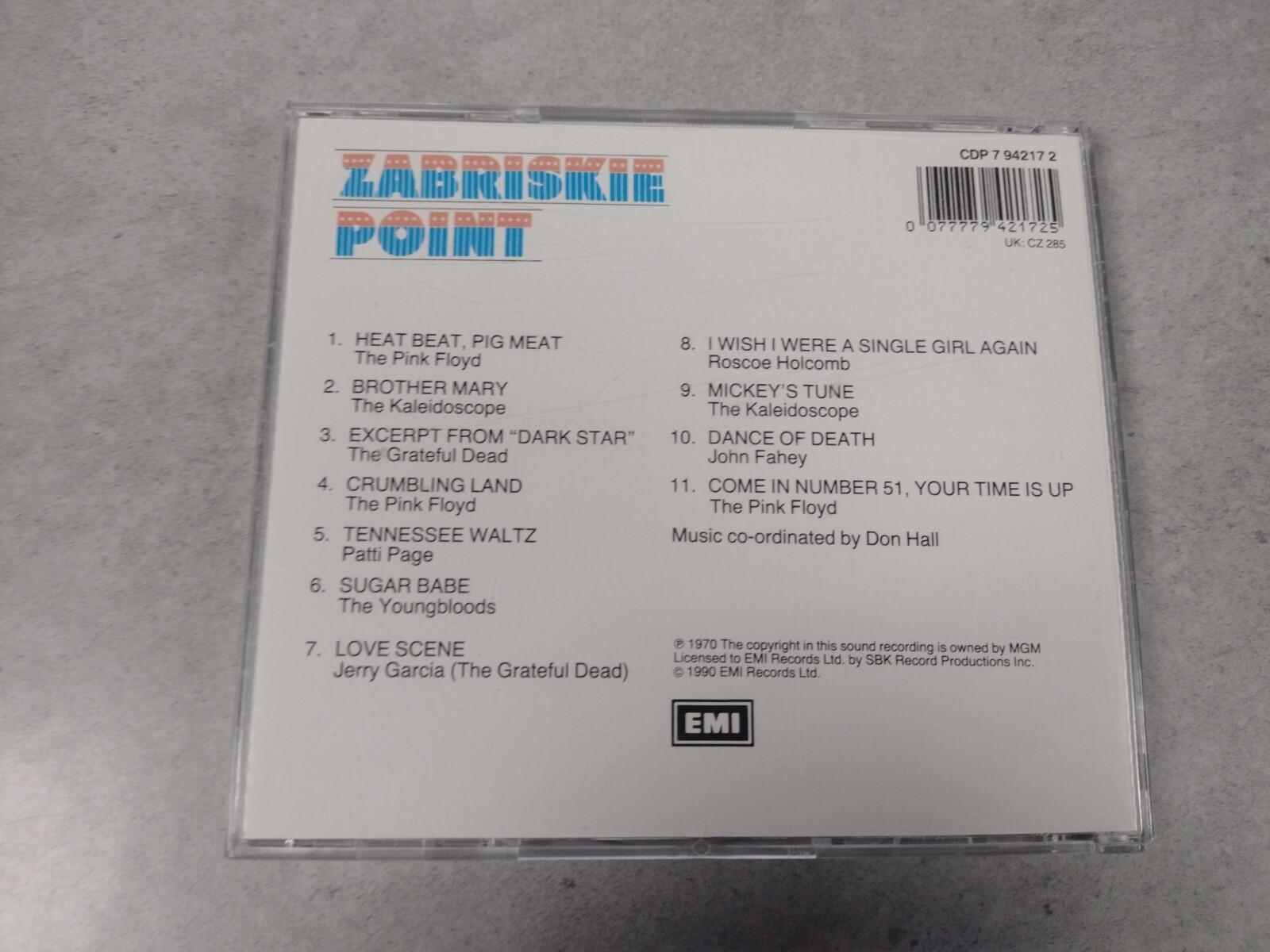 Original Motion Picture Soundtrack Zabriskie Point Pink Floyd Cd