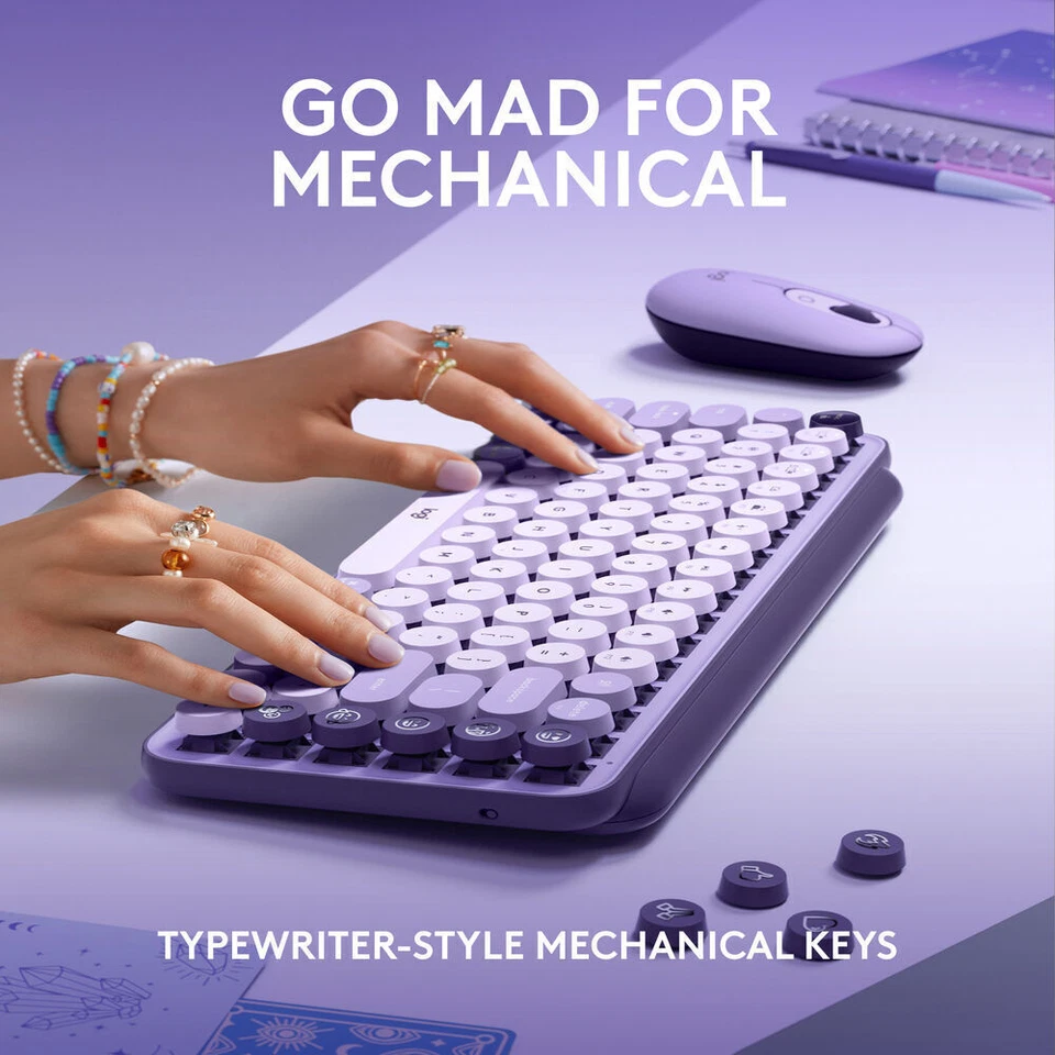 Teclado mecánico inalámbrico Logitech POP Keys para Windows/macOS/iPadOS/Android Foto 4 de 4