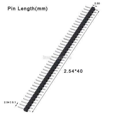 100pcs 2.54mm 40pin male single row straight header strip connector for Arduino