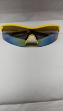 Sporty Mirrored Sunglasses Yellow Frame UV eye protection NEW