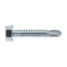 Image of Sealey Self Drilling Screw 6.3 x 38mm Hex Head Zinc DIN 7504K Pack of 100 - SDHX