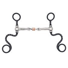 Short Shank Three Piece DOG BONE Copper Roller HORSE BIT