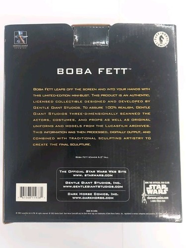 Gentle Giant Star Wars Mini Bust Boba Fett Empire Strikes Back 1/6 - Picture 2 of 5