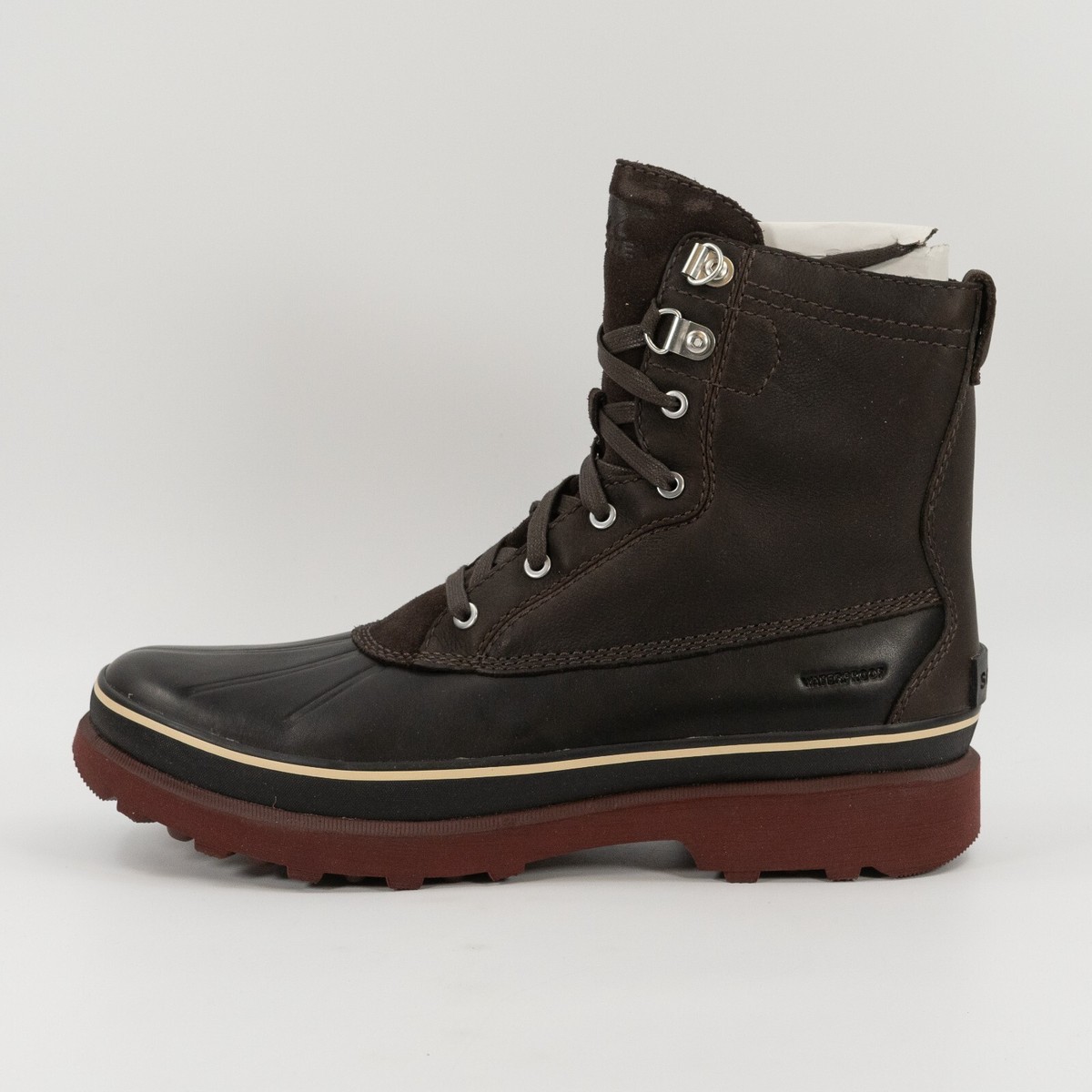 スノーボード SOREL CARIBOU WP Sorel Men's Caribou Storm WP 'Blackened Brown' NM3964-205 size 14