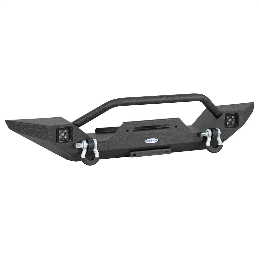 Front Bumper w/ Winch Plate & Led Lights Fit 1976-1986 Jeep CJ-5 CJ-7 Scrambler