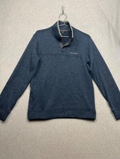 Eddie Bauer Pullover Fleece Sweater Shirt Womens M Blue Hiking Outdoors 