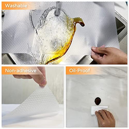 Glomen Non-Slip Shelf Liner - 12" X 10 FT, Washable Oil-Proof EVA Mat For Cabinets, Drawers, Refrigerator, Kitchen