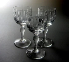 Stuart Crystal Hampshire (SET OF 3) CORDIAL GLASSES 4" tall x 1 3/4" diameter