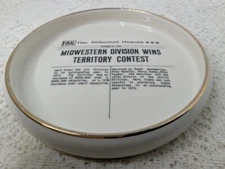 Vintage Cigarette Cigar Ashtray 1973 Ceramic The Midwest Herald Contest White