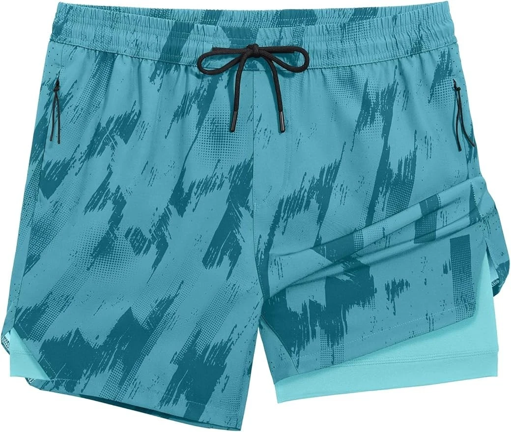 veepro Men’s 5” Gym Running Shorts 2 in 1 Quick Dry Workout Athletic Shorts with
