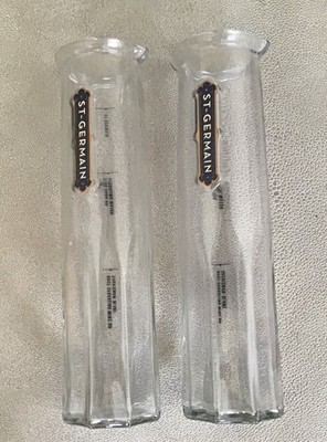 St Germain Liqueur~Glass Carafe~Elderflower Spritz/Cocktail~ 12'' tall . Set of 2