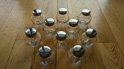10x Salzstreuer aus Glas, Gewürzgläser STOHA West Germany mit Deckel NEU