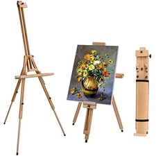 T-SIGN Portable Painting Easel Stand, Beech Tripod Adjusts up to 75.5"