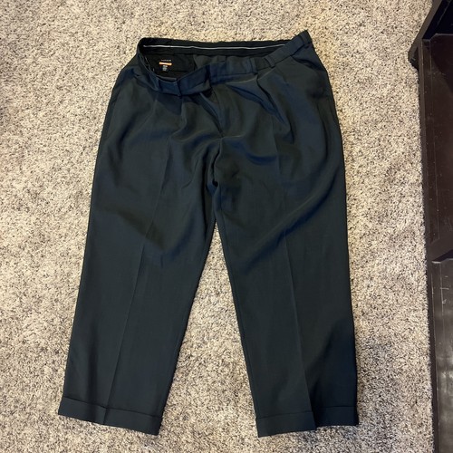 Van Heusen Mens Black Straight Leg Comfort Chino Slacks Dress Pants 46x29