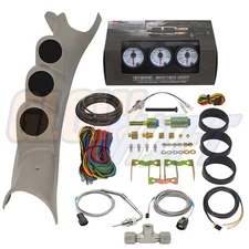 GlowShift W7 Boost 2400 EGT Trans Temp Gauges + Pod for 03-09 Dodge Ram Cummins