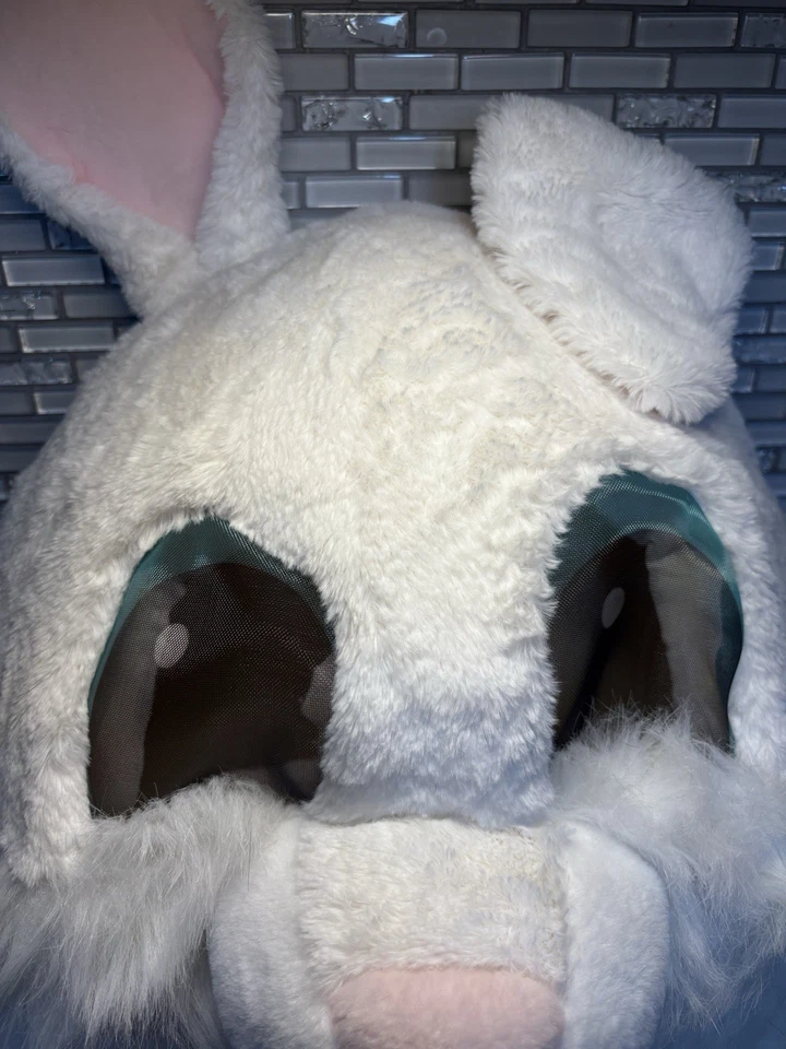 Adulto Dan Dee Greeter Maskimal Pascua Blanco Conejo Cabeza de Conejo Máscara Disfraz Foto 4 de 4