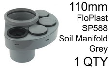 110mm FloPlast SP588 Soil Manifold Grey Boss Waste Ring Seal Soil Pipe