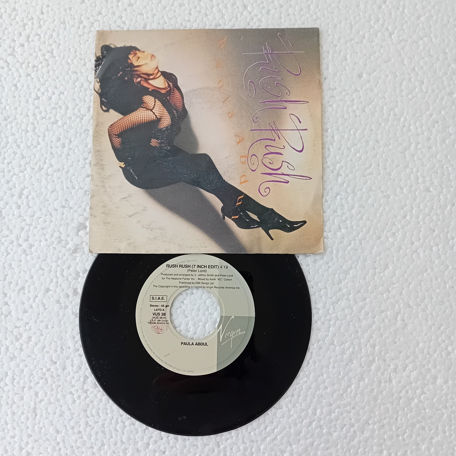 PAULA ABDUL "RUSH RUSH"45 RPM 1991 VIRGIN RECORDS CONSEGNA GRATUITA