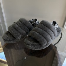 UGG Grey Fluff Yeah Slippers, Size 10 , No Box
