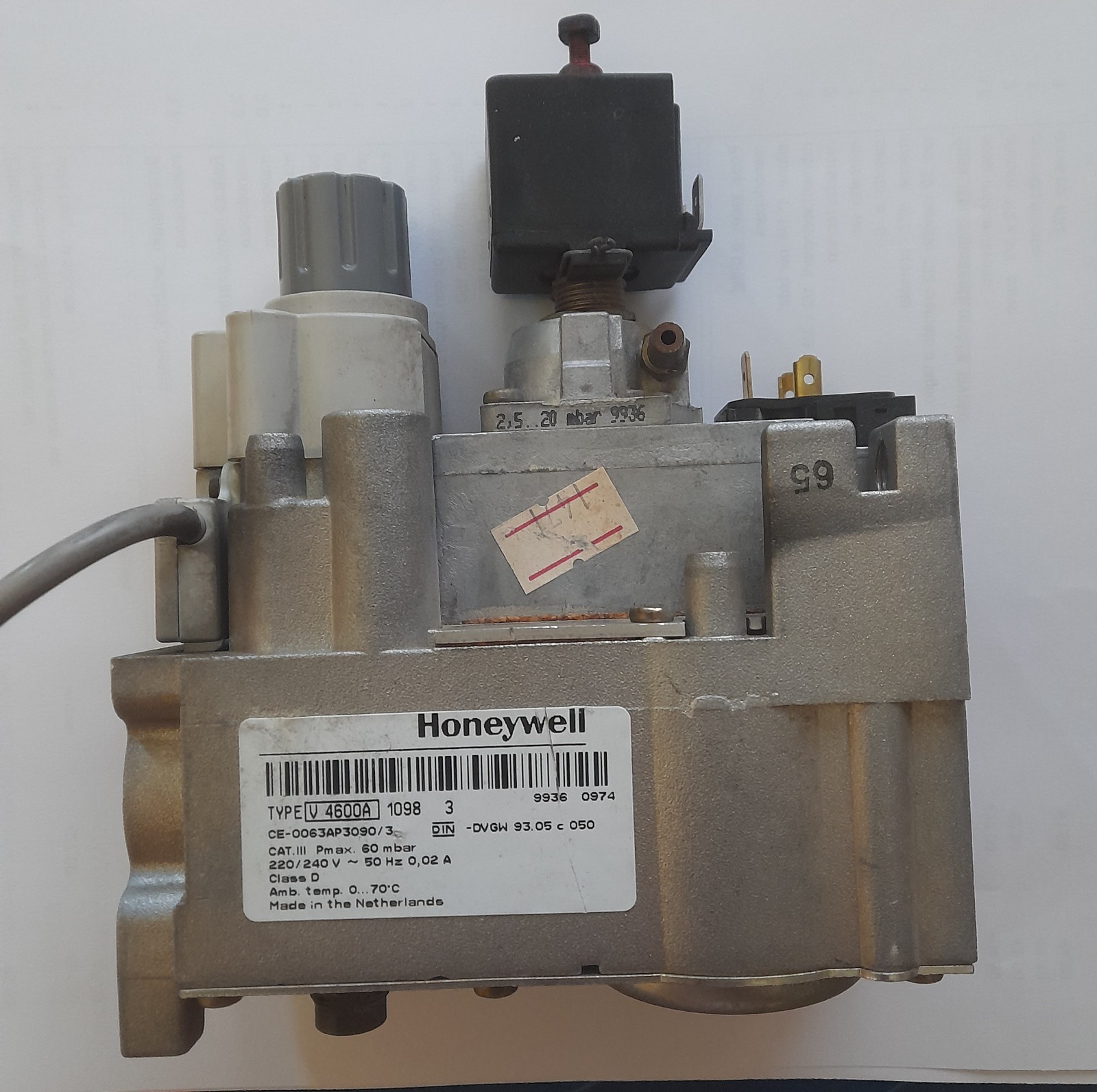 Valvola gas Honeywell per LUNA 20 FP - 4600A 1098 Rapida art.5627550 - *cablaggi
