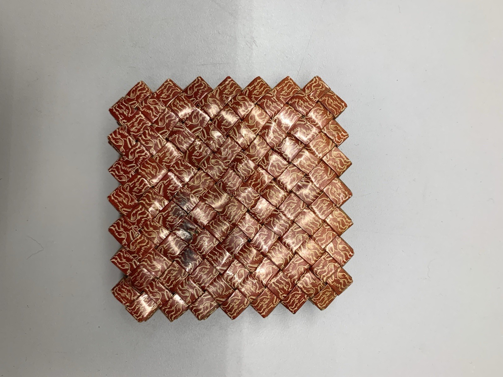 Vintage Prison Art Woven Cigarette Pack Folding Picture Frame