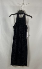 GUESS Women's Jet Black Chela Burnout Velvet Sleeveless Dress Sz M NWT
