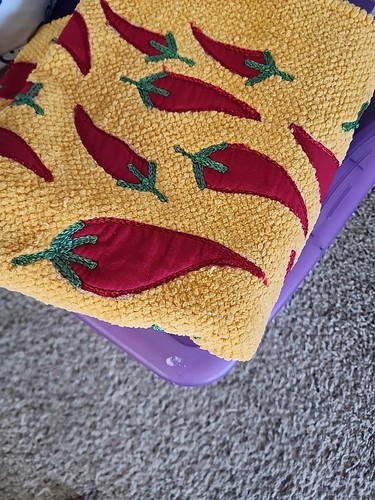 Vintage Made In India Orange Southwestern Hot Chili Peppers 20x36 Throw Rug - Picture 6 of 9