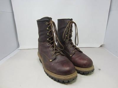 Carolina Elm 8'' Waterproof Leather Logger Work Boots Brown Men's US 9.5D