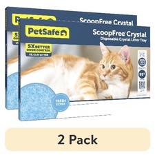  2 pack PetSafe ScoopFree Crystal Disposable Cat Litter Tray, Fresh Scent