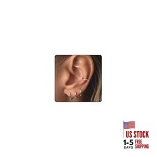 4 Pairs Gold Hoop Earrings Set for Women, 4 Pairs Stainless steel Earrings-S