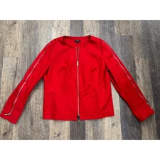 Worth New York Red Zip-Up Jacket 