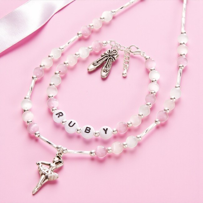 De Chica Niños Ballet Set Joyería Con Colgante Zapatilla & Bailarina