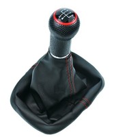 Schaltknauf Mit Schaltsack FüR VW Golf 4 1J IV Bora Rot 5 Gang Schaltung 12Mm