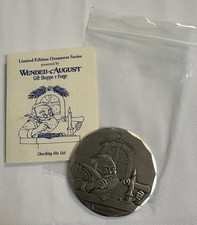 Wendell August Forge Vintage 1996 Aluminum Christmas Ornament Checking His List