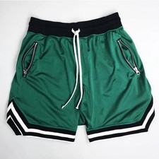 Men Zipper Sports Shorts Running Jogger Pants Gym Fitness Summer Beach Swim Gift