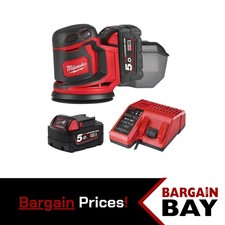Image of Milwaukee M18BOS125-502B 18V Random Orbit Sander Kit (2 x 5.0Ah, Charger, Bag)