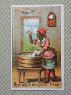 VTC for Red Cross Granulated Lye & Black Woman Washing Clothes 1890's