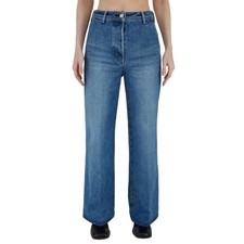 Moussy Vintage Cambria Centerpress Wide Jean in 110 Blue 27