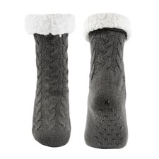 Junely Slipper Socks with Grips for Women Fuzzy Cozy Fluffy One Size-9, Grey