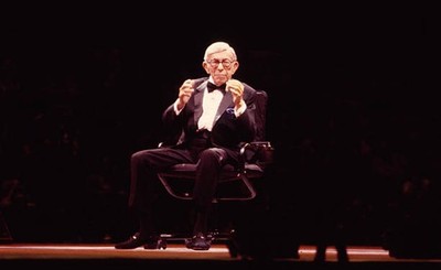 American comedian George Burns performs during the Burns & Hope 17- Old Photo 2